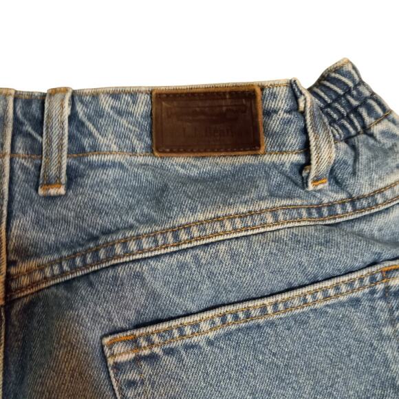 Vntg LL Bean 90s Comfort Waist Jeans 16P Petite HighRise Straight Leg Light Wash - Picture 3 of 12